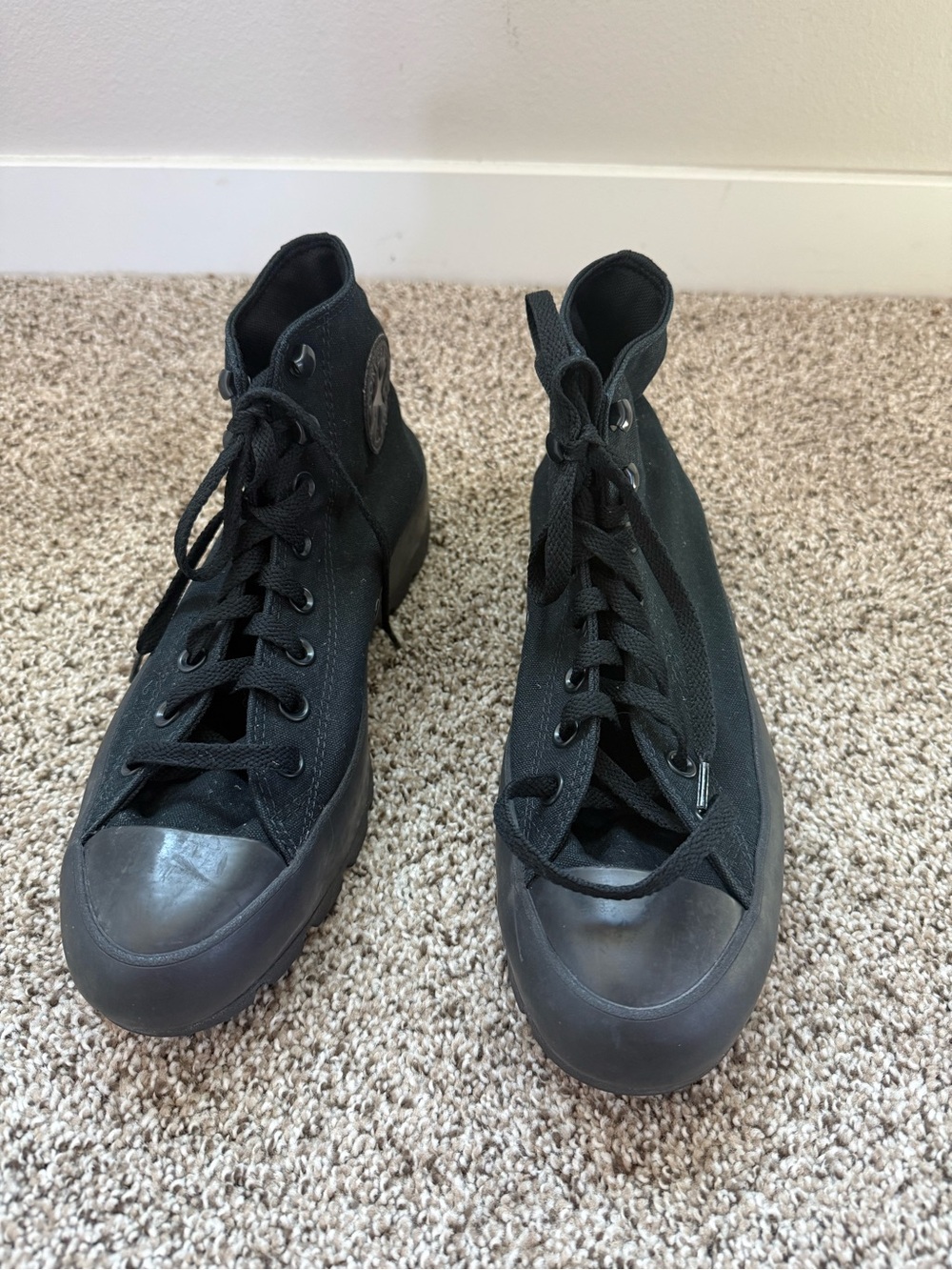Converse Women’s Black High-Top Canvas Sneakers - Picture 4 of 6